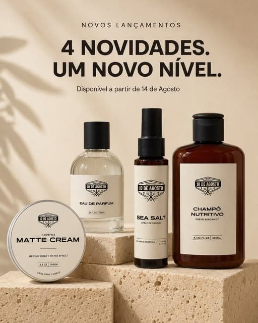 Novos lançamentos de produtos — publicação Instagram 10 de Agosto Barbershop